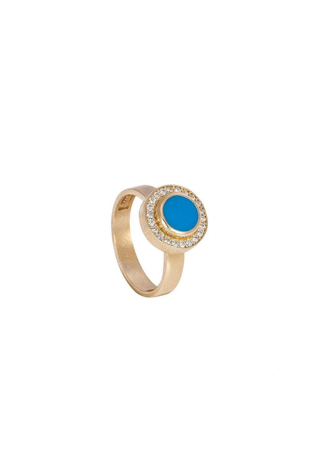 JUJU | Round Ring with Enamel and Stones CRM-953 1 | Milagron