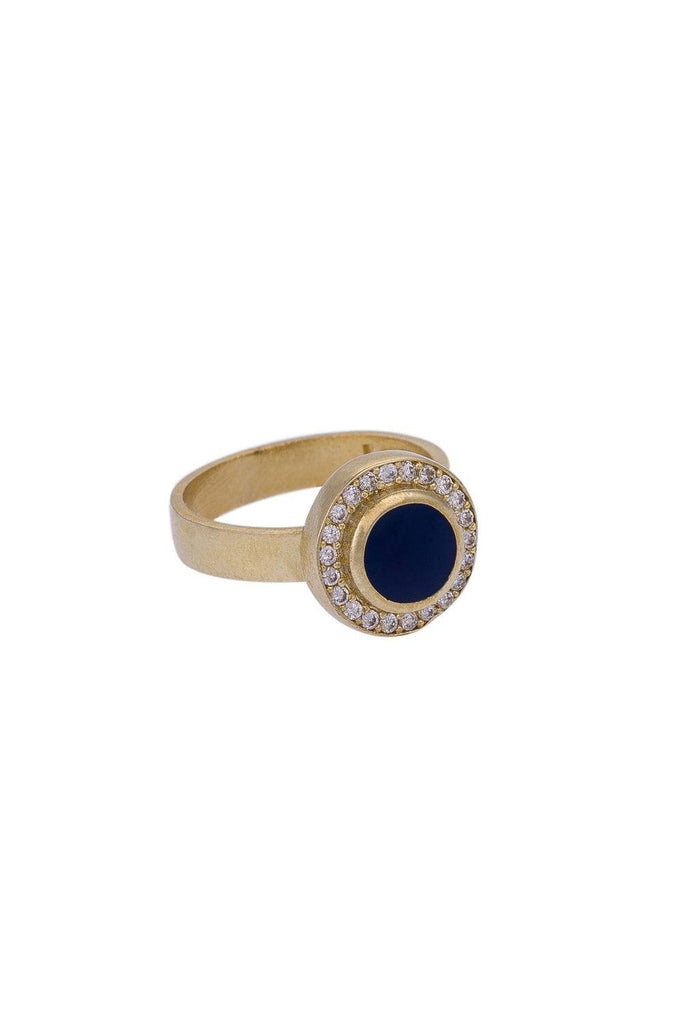 JUJU | Round Ring with Enamel and Stones CRM-953 2 | Milagron