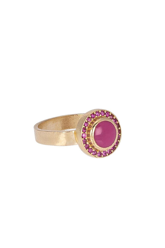 JUJU | Round Ring with Enamel and Stones CRM-953 4 | Milagron