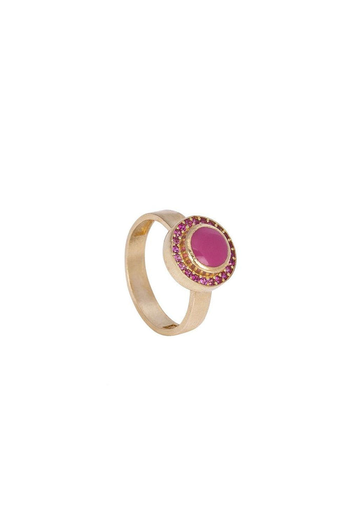JUJU | Round Ring with Enamel and Stones CRM-953 5 | Milagron