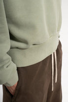 Erkek Oversized Washed Distressed Sweatshirt - Yeşil