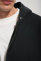 Erkek Oversized Washed Zip Hoodie - Siyah
