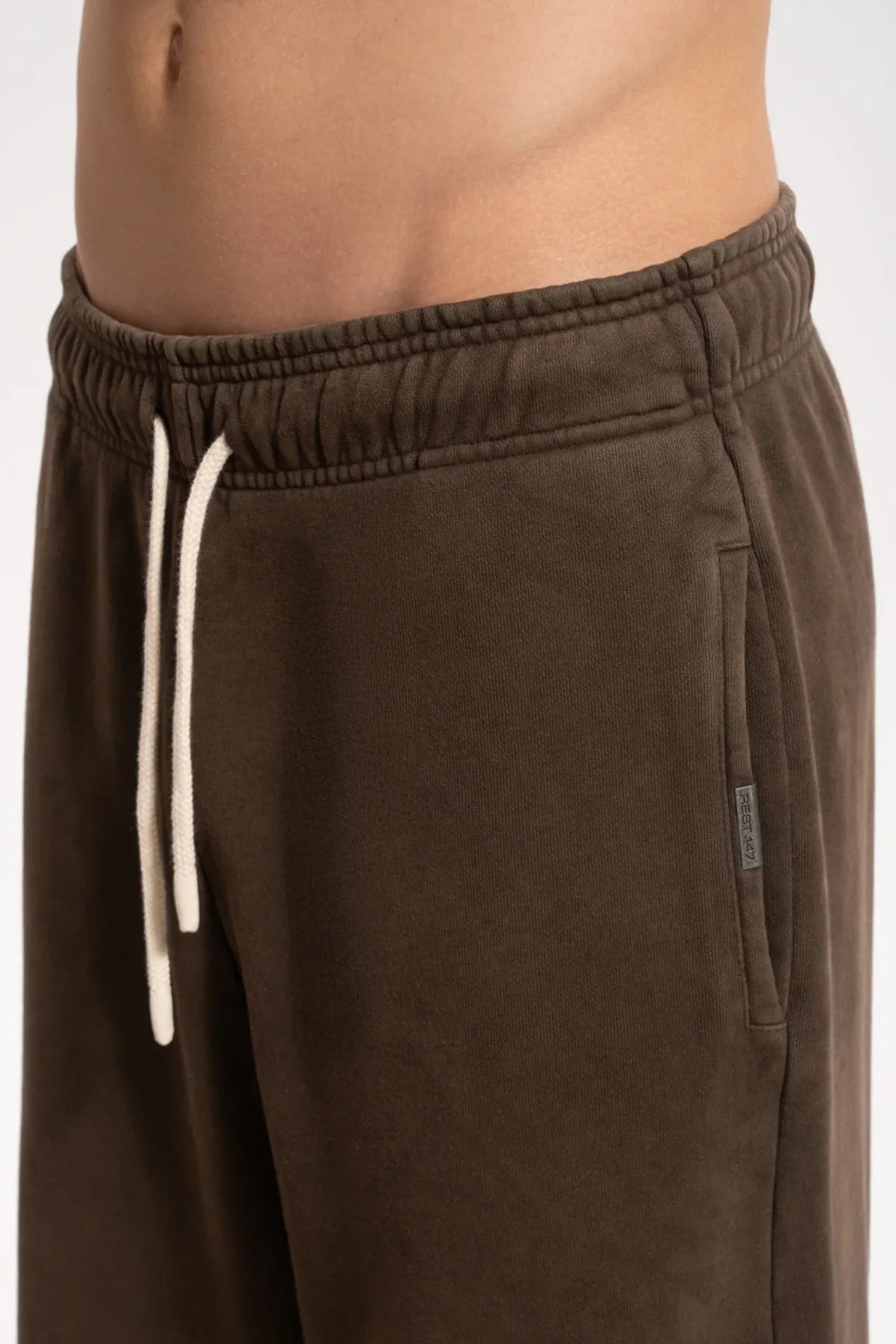 Erkek Baggy Fit Washed Sweatpants - Kahverengi