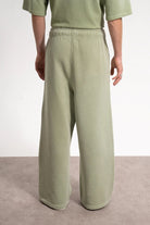 Erkek Baggy Fit Washed Sweatpants - Yeşil