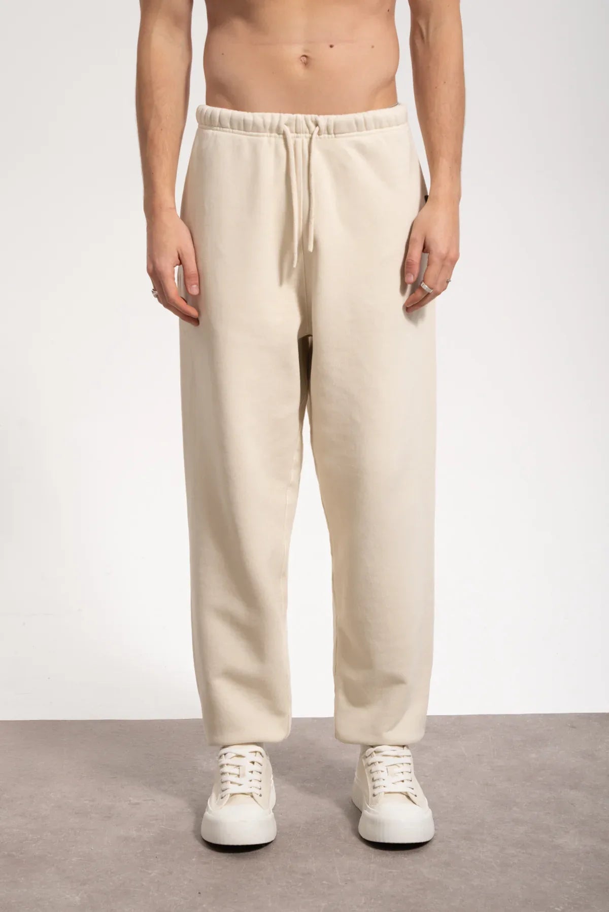 Erkek Relaxed Fit Washed Sweatpants - Bej