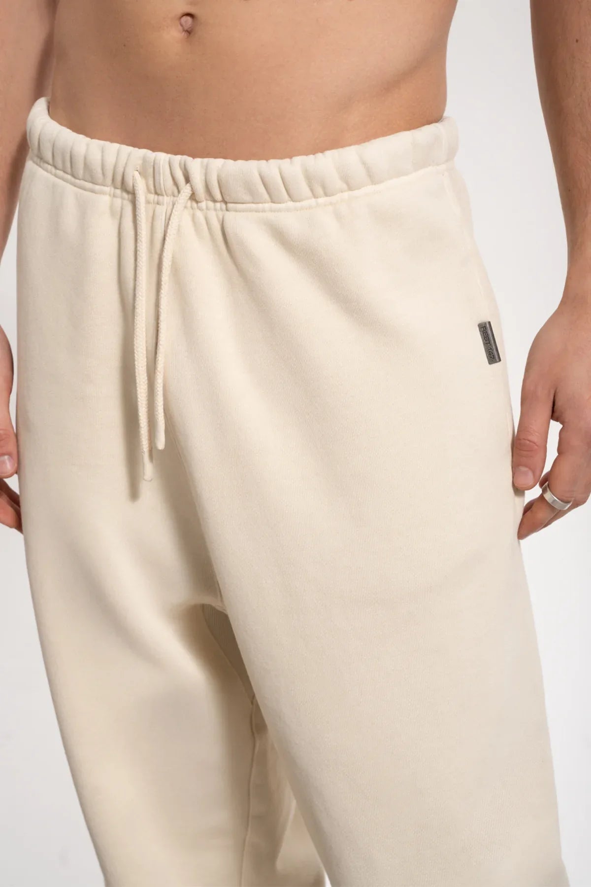 Erkek Relaxed Fit Washed Sweatpants - Bej