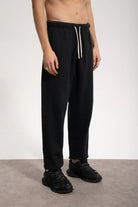 Erkek Relaxed Fit Washed Sweatpants - Siyah