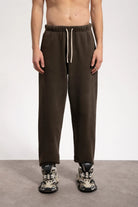 Erkek Relaxed Fit Washed Sweatpants - Kahverengi