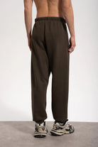 Erkek Relaxed Fit Washed Sweatpants - Kahverengi