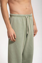 Erkek Relaxed Fit Washed Sweatpants - Yeşil