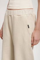 Kadın Flared Wide Leg Washed Sweatpants - Bej