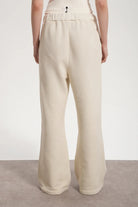 Kadın Flared Wide Leg Washed Sweatpants - Bej