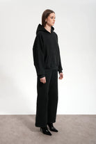 Kadın Flared Wide Leg Washed Sweatpants - Siyah
