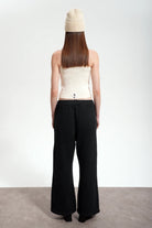 Kadın Flared Wide Leg Washed Sweatpants - Siyah