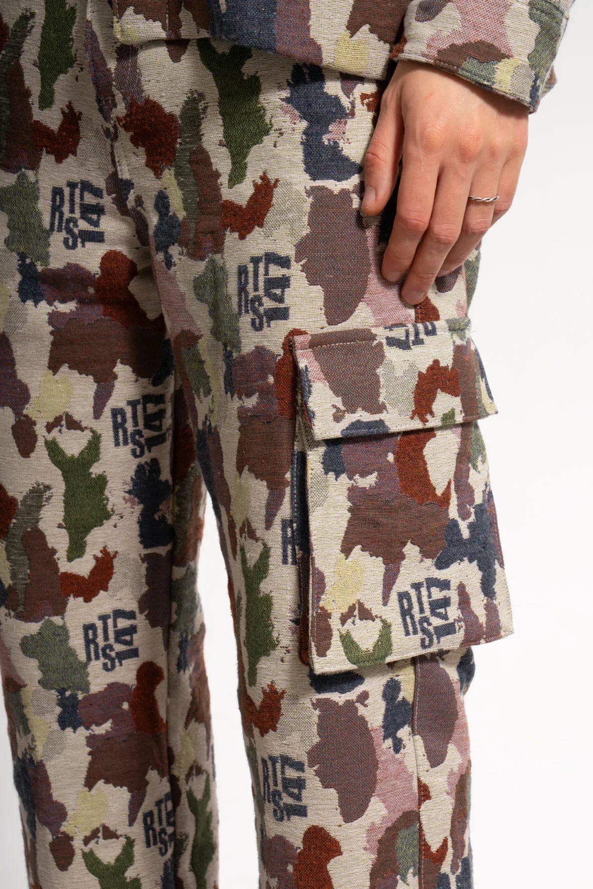 Erkek Relaxed Fit Jacar Camouflage Cargo Pants - Kamuflaj