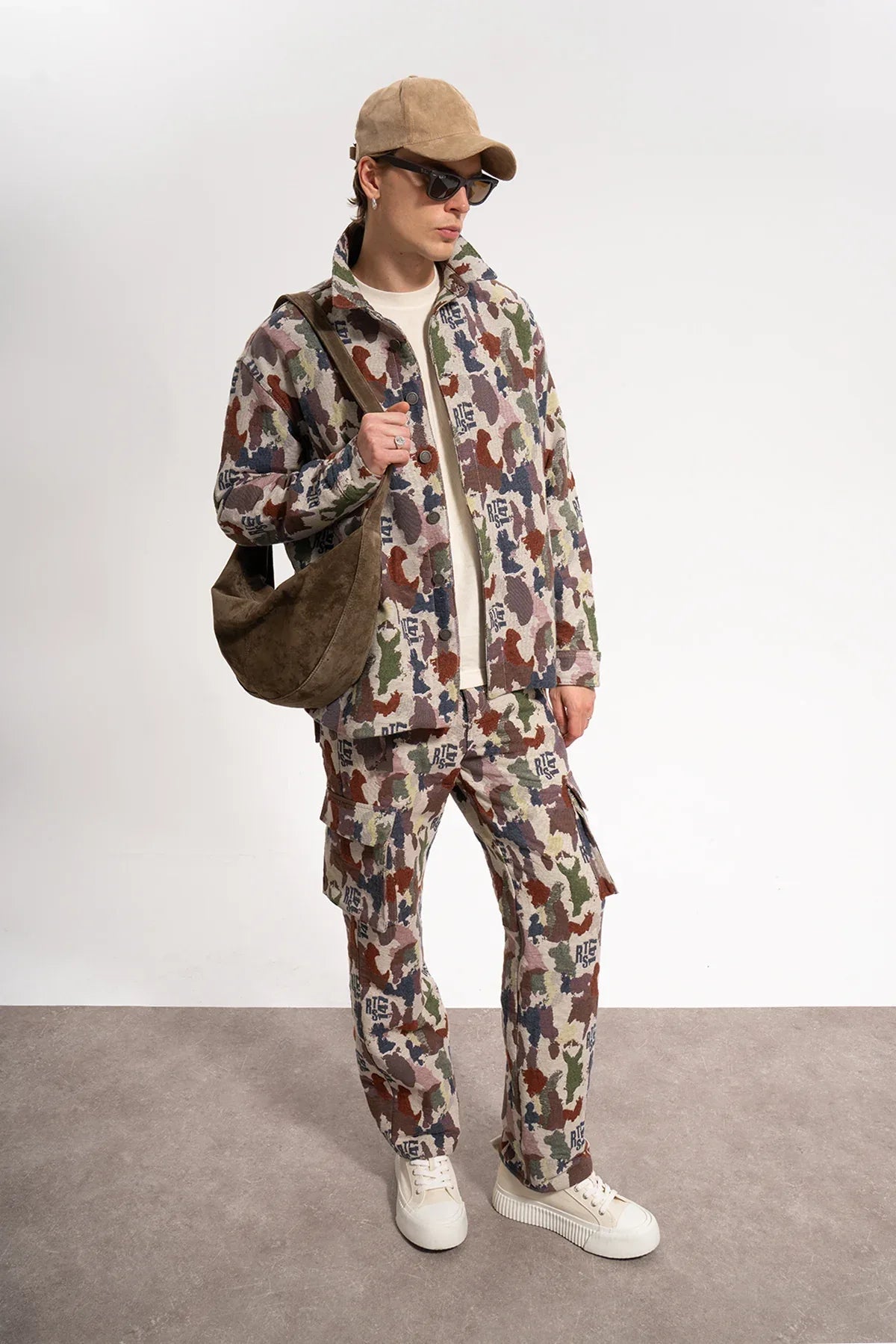 Erkek Relaxed Fit Jacar Camouflage Cargo Pants - Kamuflaj