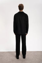 Erkek Relaxed Fit Wool Pants - Siyah