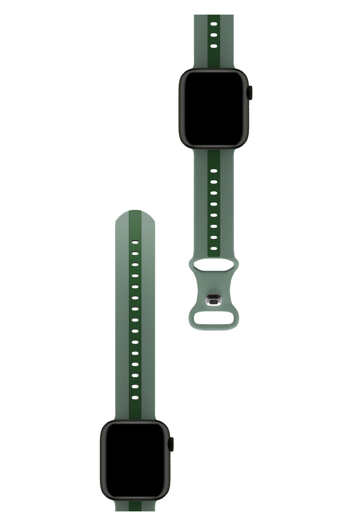 Apple Watch Uyumlu Dual Silikon Kordon Sage