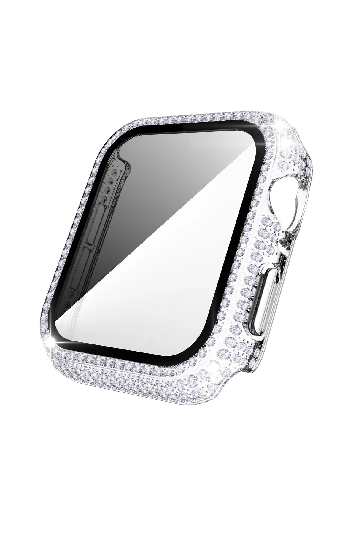 Apple Watch Uyumlu Ekran Koruyucu Full Taşlı Kasa Şeffaf