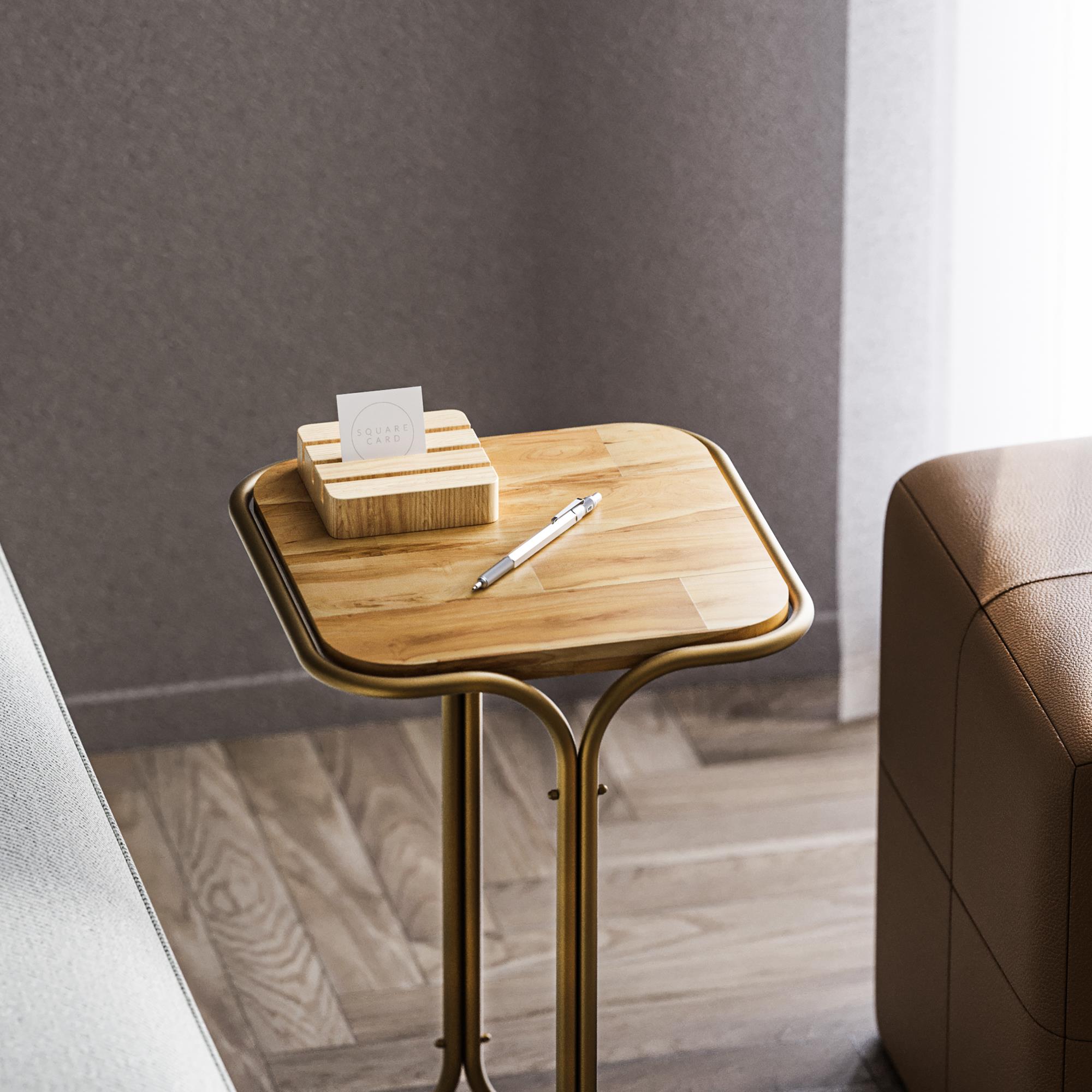 Shb-001-C Dekoratif Ahşap Metal Sehpa 