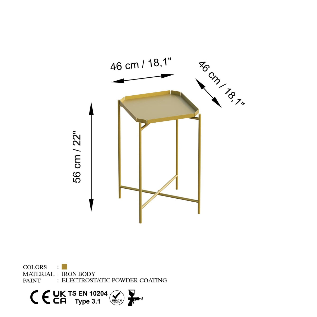 Shb-008-A Dekoratif Metal Sehpa 