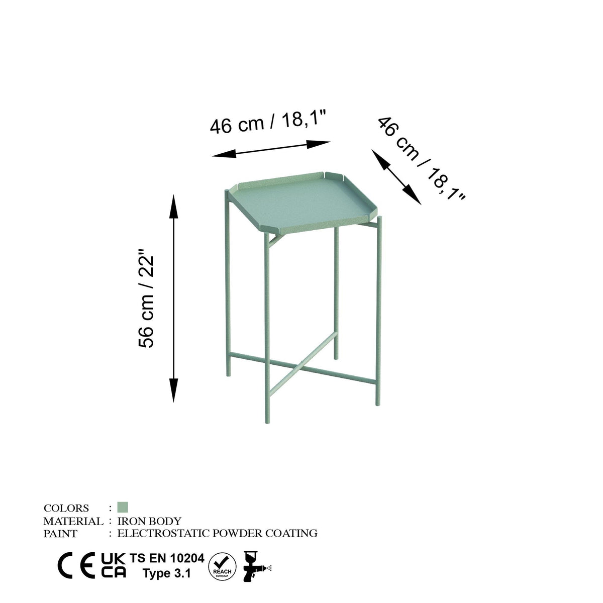 Shb-008-D Dekoratif Metal Sehpa 