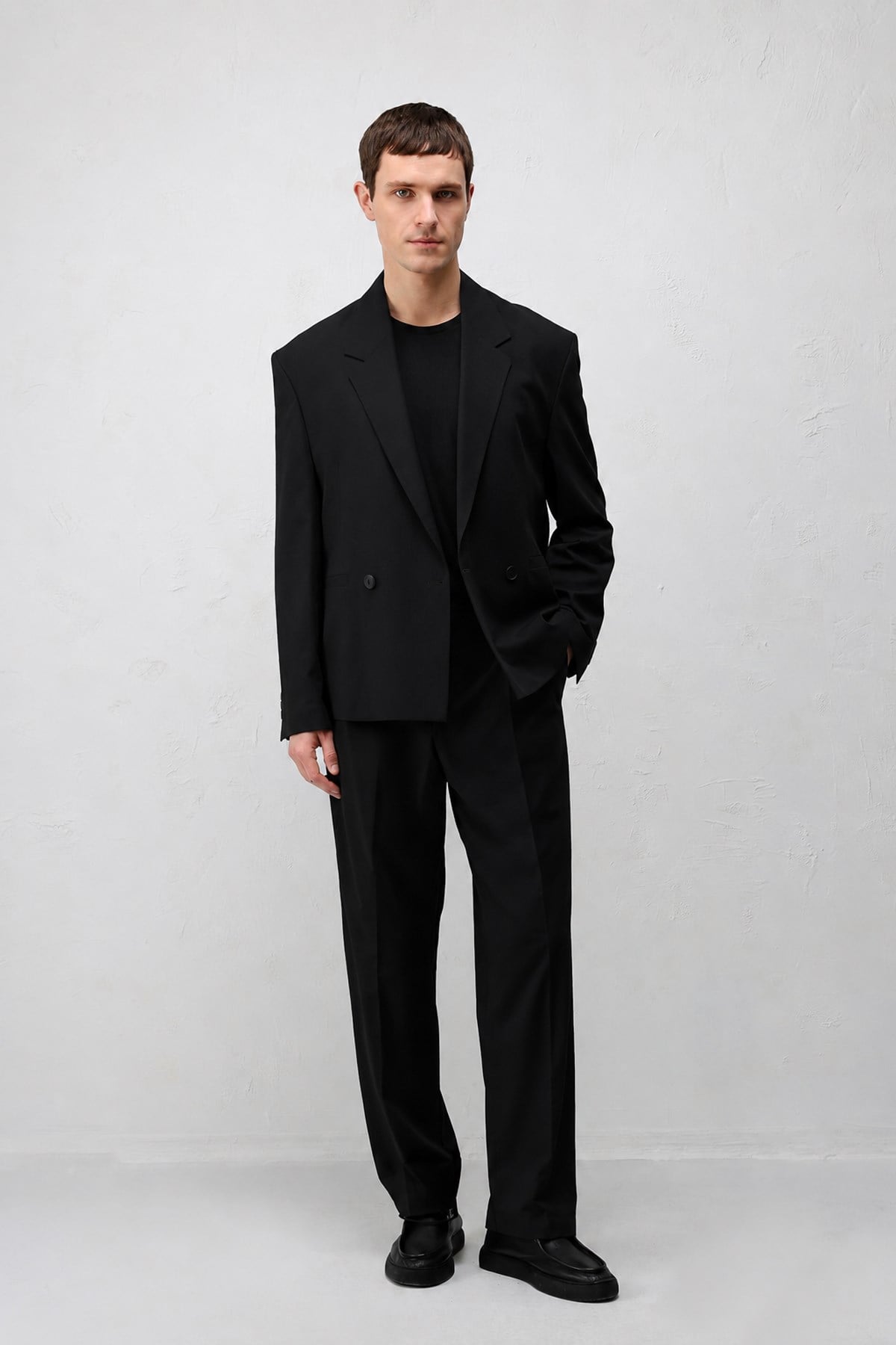 Antioch Siyah-1 Relaxed Fit Erkek Blazer Ceket