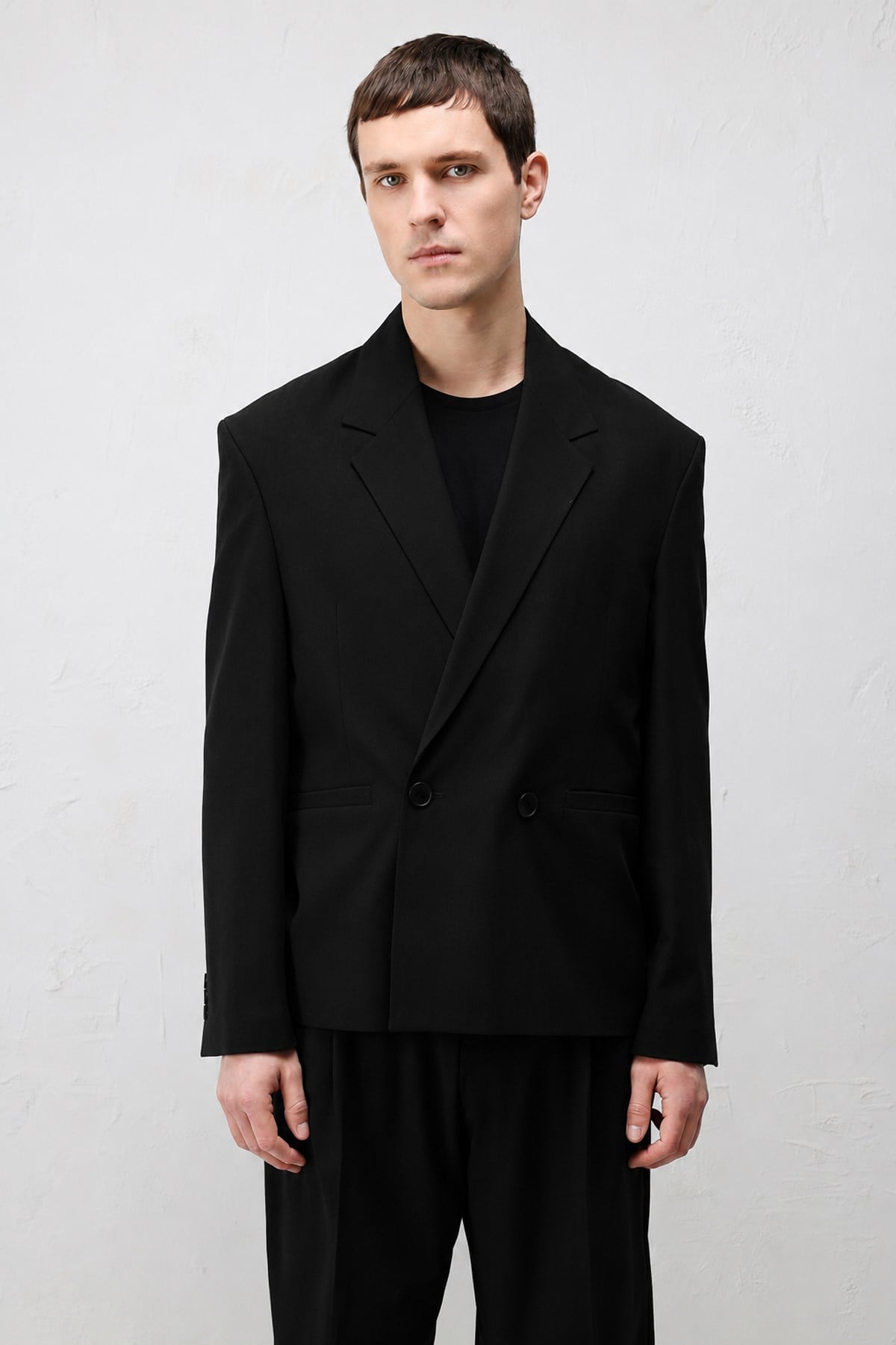 Antioch Siyah-1 Relaxed Fit Erkek Blazer Ceket