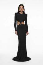 SiYah Cut-Out Detayli Maxi ElbiSe
