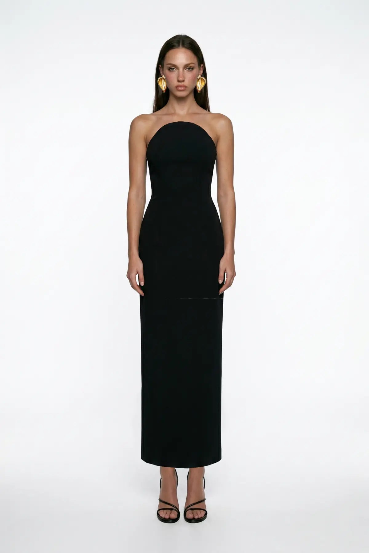 SiYah Korse Detayli Krep MiDi Bodycon ElbiSe