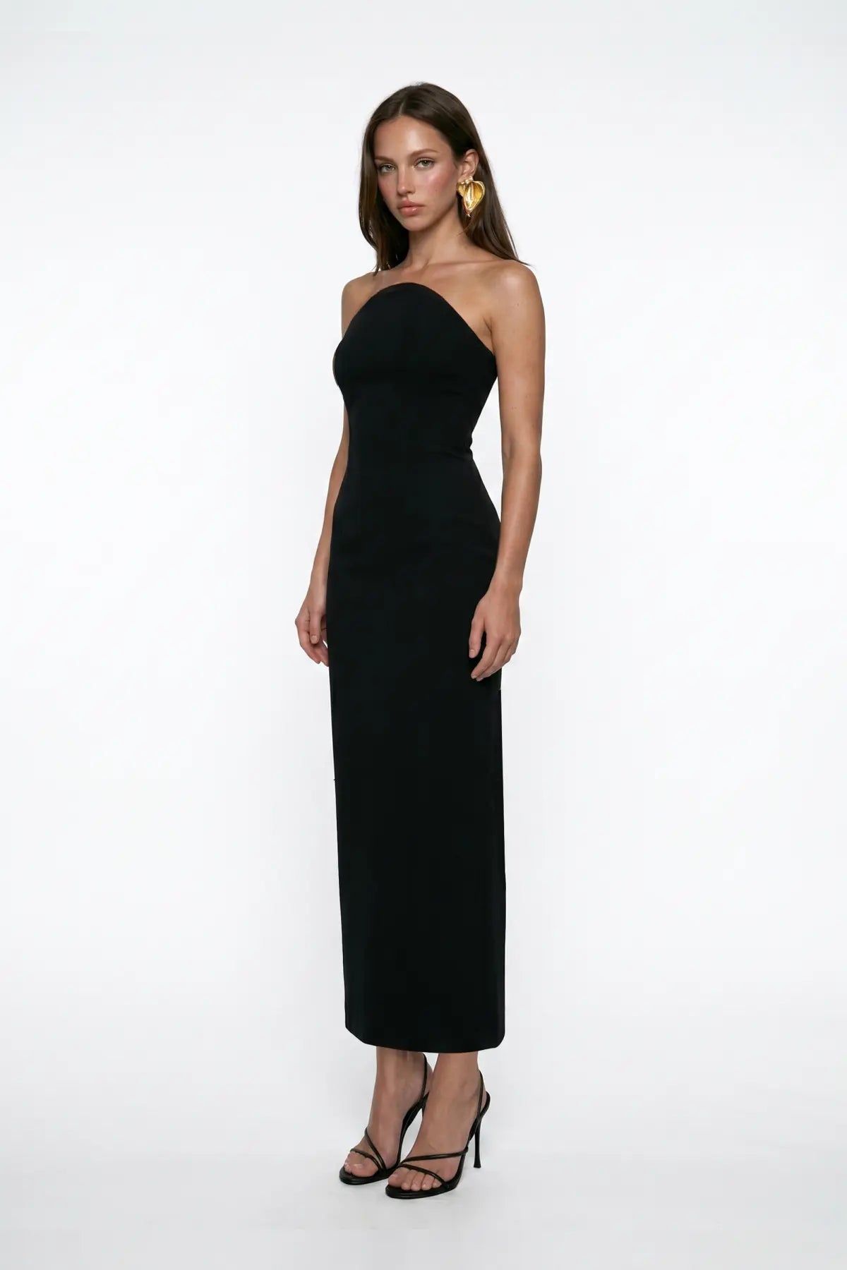SiYah Korse Detayli Krep MiDi Bodycon ElbiSe