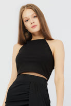 Felicia Bisiklet Yaka Crop Top | Siyah