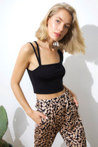Maia Çift Askılı Tek Omuz Crop Top