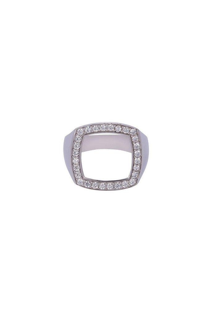 JUJU | Square Ring with CZ Stones CRS-674 1 | Milagron