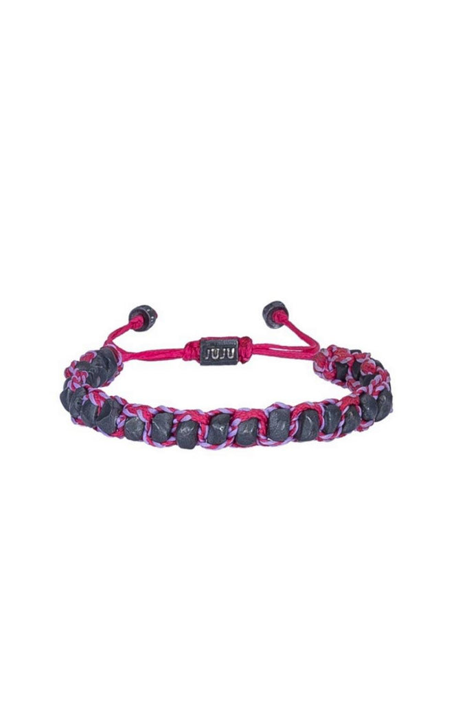 JUJU | Stone Bracelet With Pink & Lilac Cord CCB-1184 | Milagron