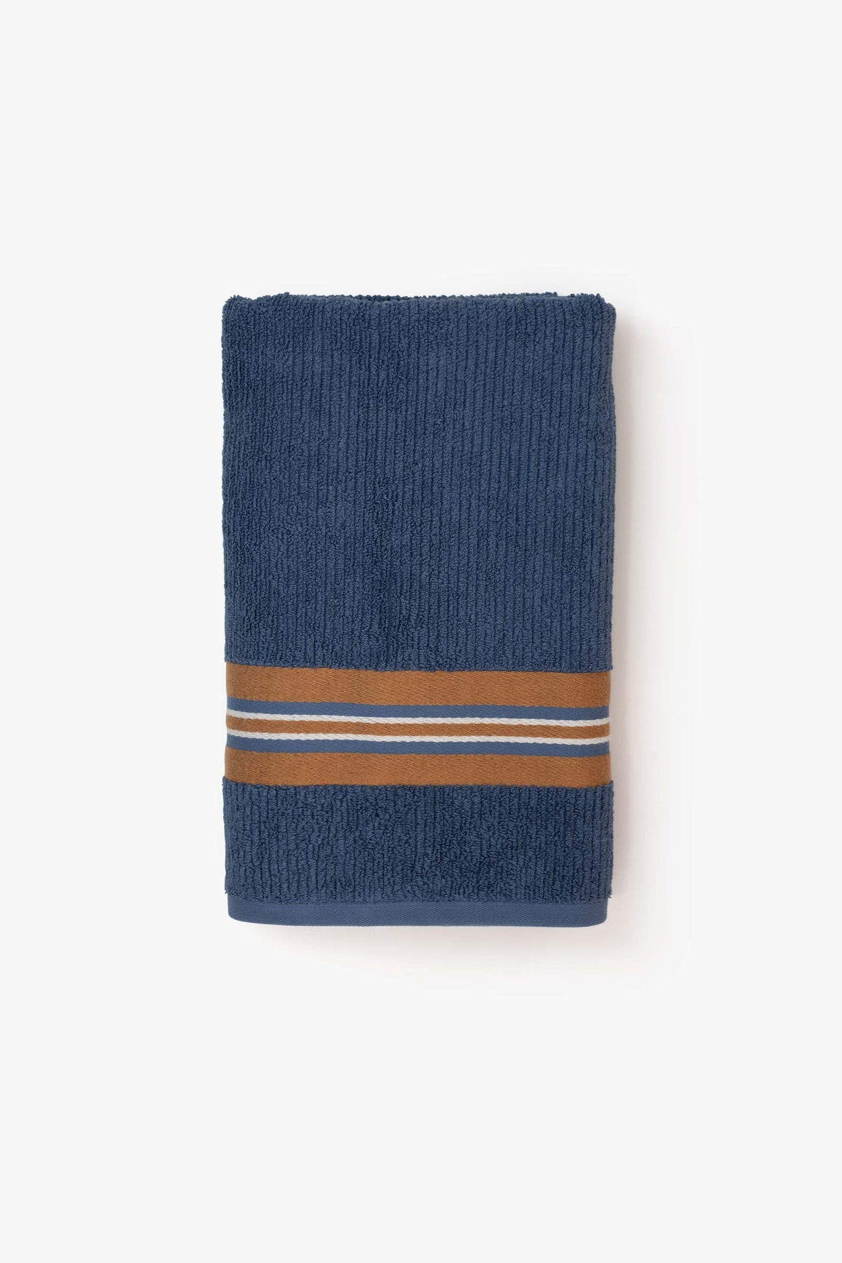 Strada Banyo Havlusu 80x150 cm | Lyocell & Pamuk | Denim, Hardal, Krem, Toprak