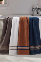 Strada Banyo Havlusu 80x150 cm | Lyocell & Pamuk | Denim, Hardal, Krem, Toprak