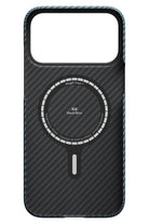 Tactile Woven Iphone 17 Pro Magsafe Uyumlu 1500D Aramid Fiber Kılıf Black Blue