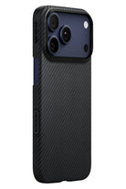 Tactile Woven Iphone 17 Pro Magsafe Uyumlu 1500D Aramid Fiber Kılıf Black-Gray Twill