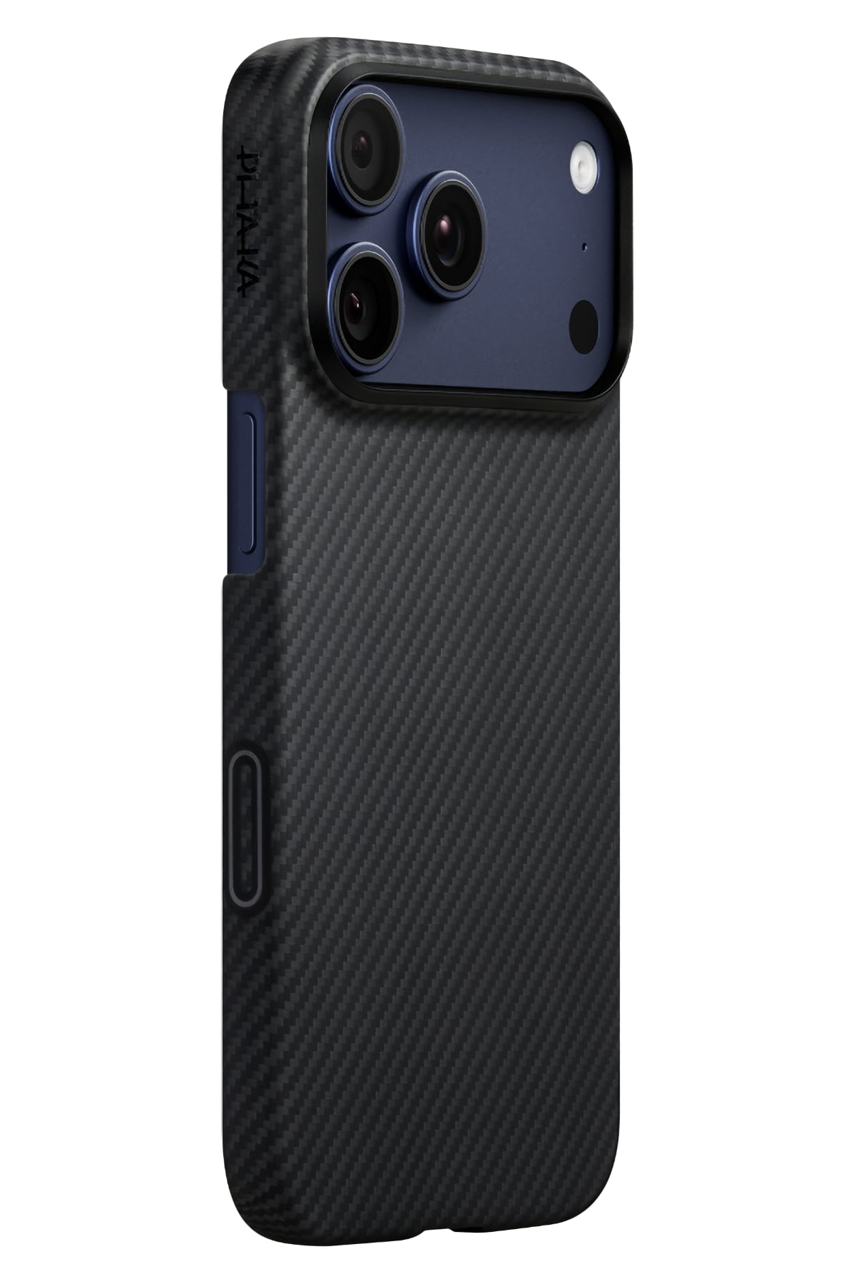 Tactile Woven Iphone 17 Pro Max Magsafe Uyumlu 1500D Aramid Fiber Kılıf Black-Gray Twill