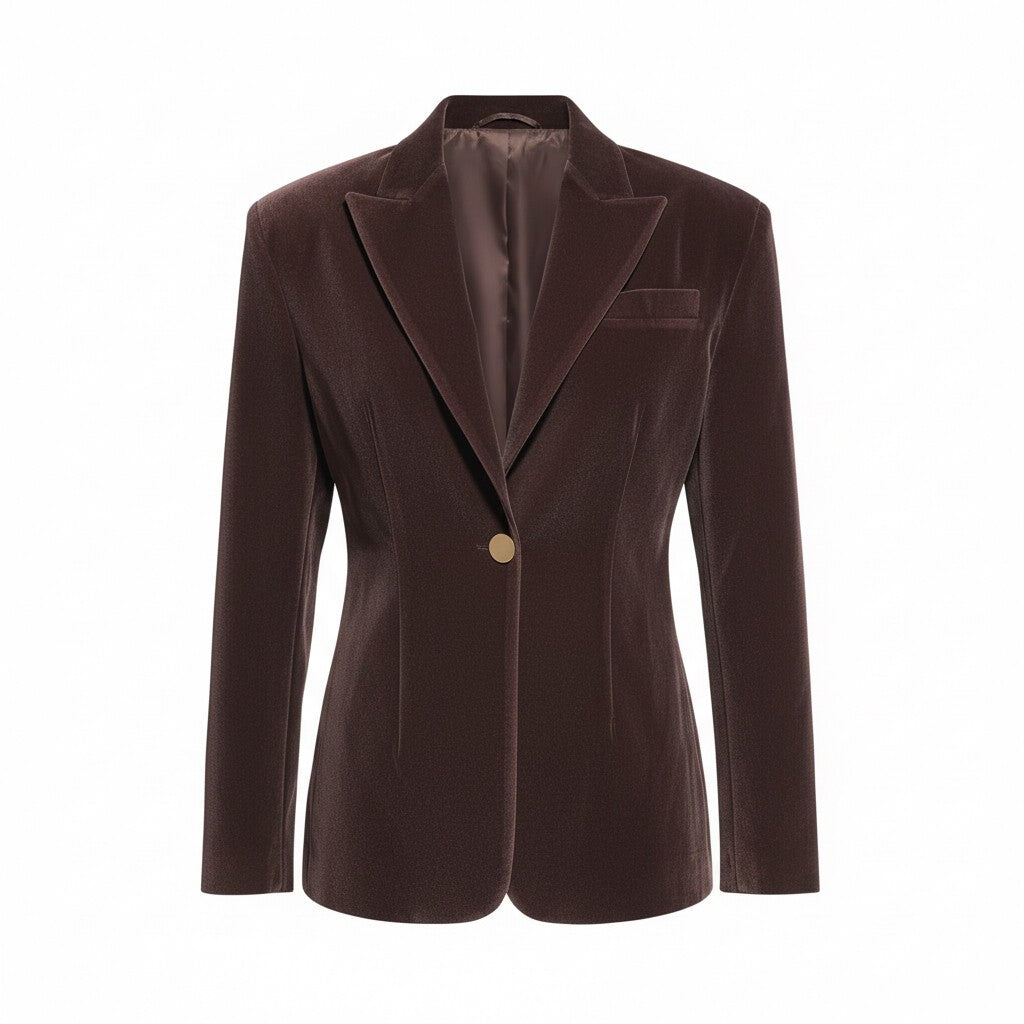 Tailored Velvet Blazer & Mini Skirt Set