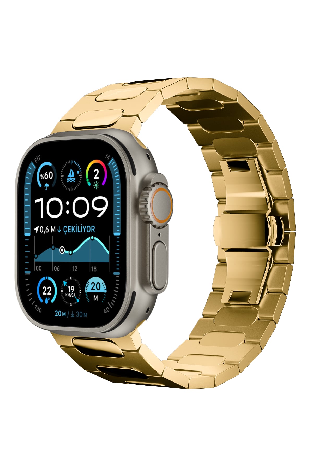 Titanova Apple Watch Uyumlu Titanyum Kordon Gold