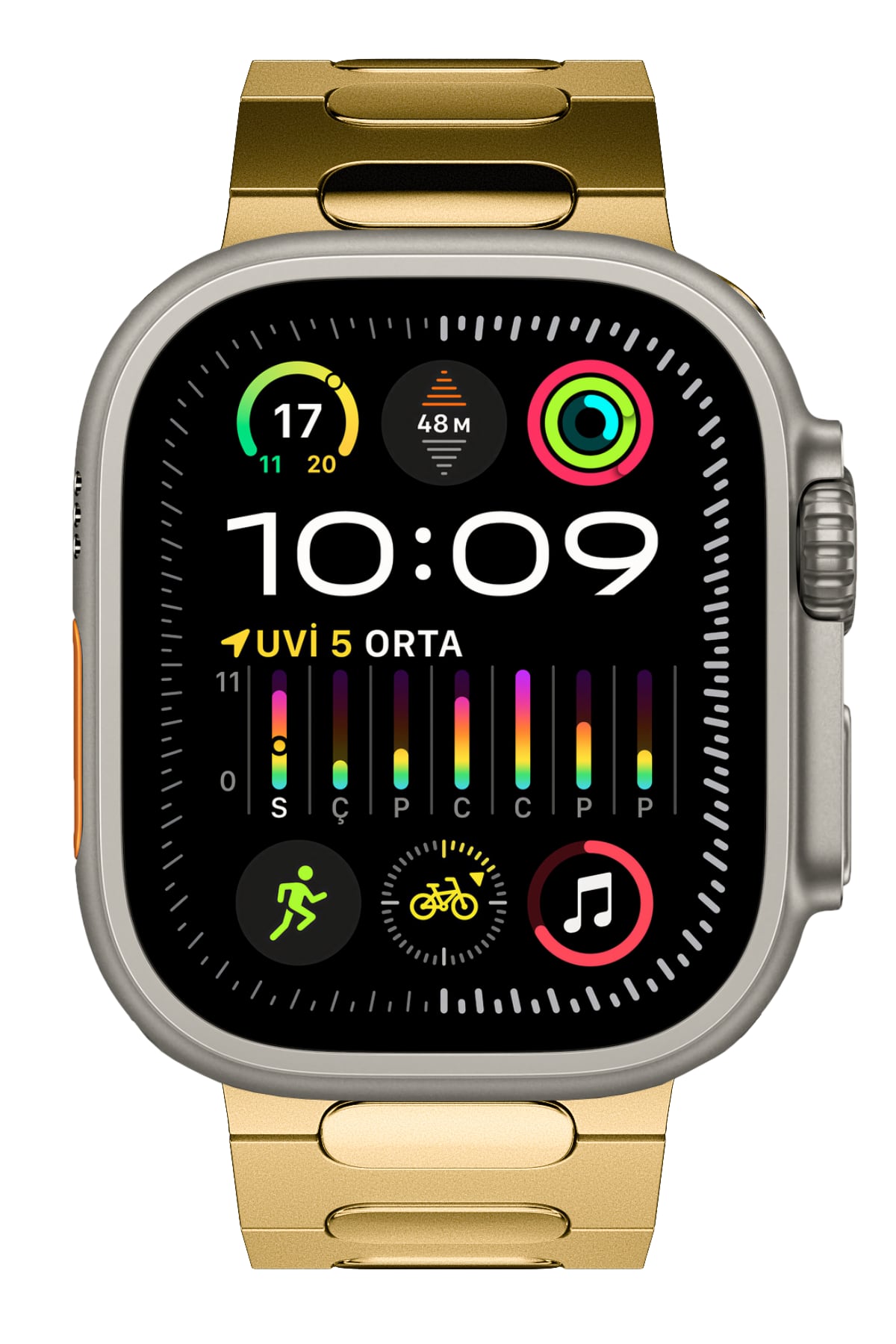 Titanova Apple Watch Uyumlu Titanyum Kordon Gold
