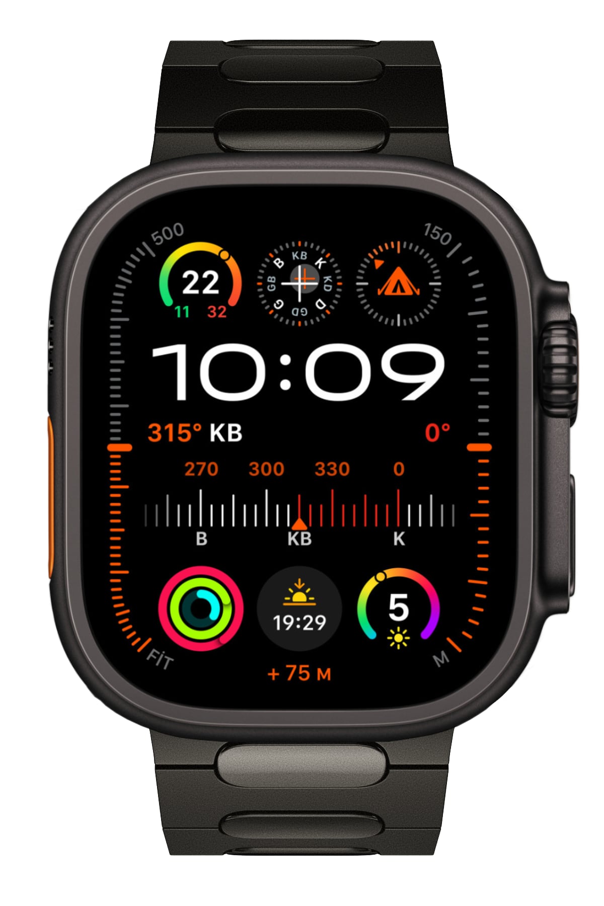 Titanova Apple Watch Uyumlu Titanyum Kordon Siyah
