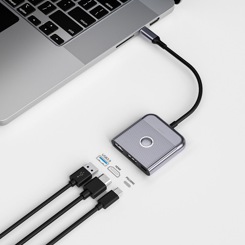 Travel Wi-Hb8002 3In1 Hdmi 4K 60Hz 100W Pd Type-C Hub Adaptör