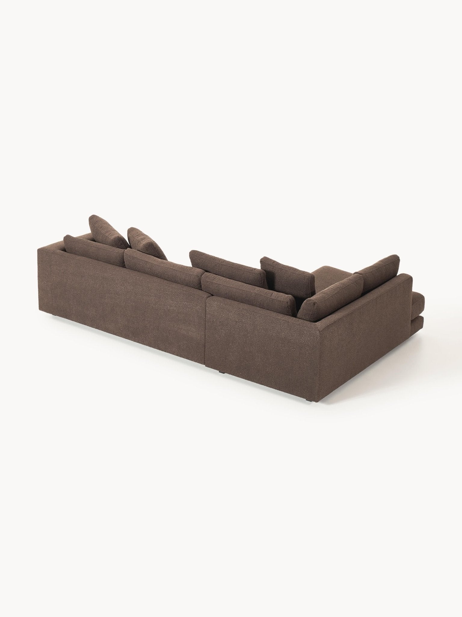 Tribeca Bouclé Köşe Koltuk Modern Tasarım Koyu Kahverengi 274Cm