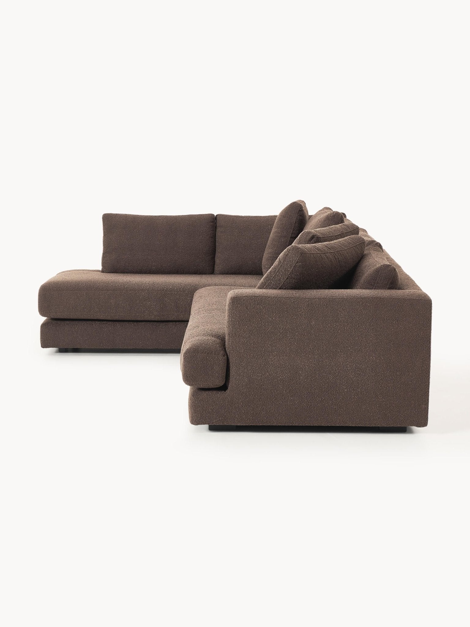 Tribeca Bouclé Köşe Koltuk Modern Tasarım Koyu Kahverengi 274Cm