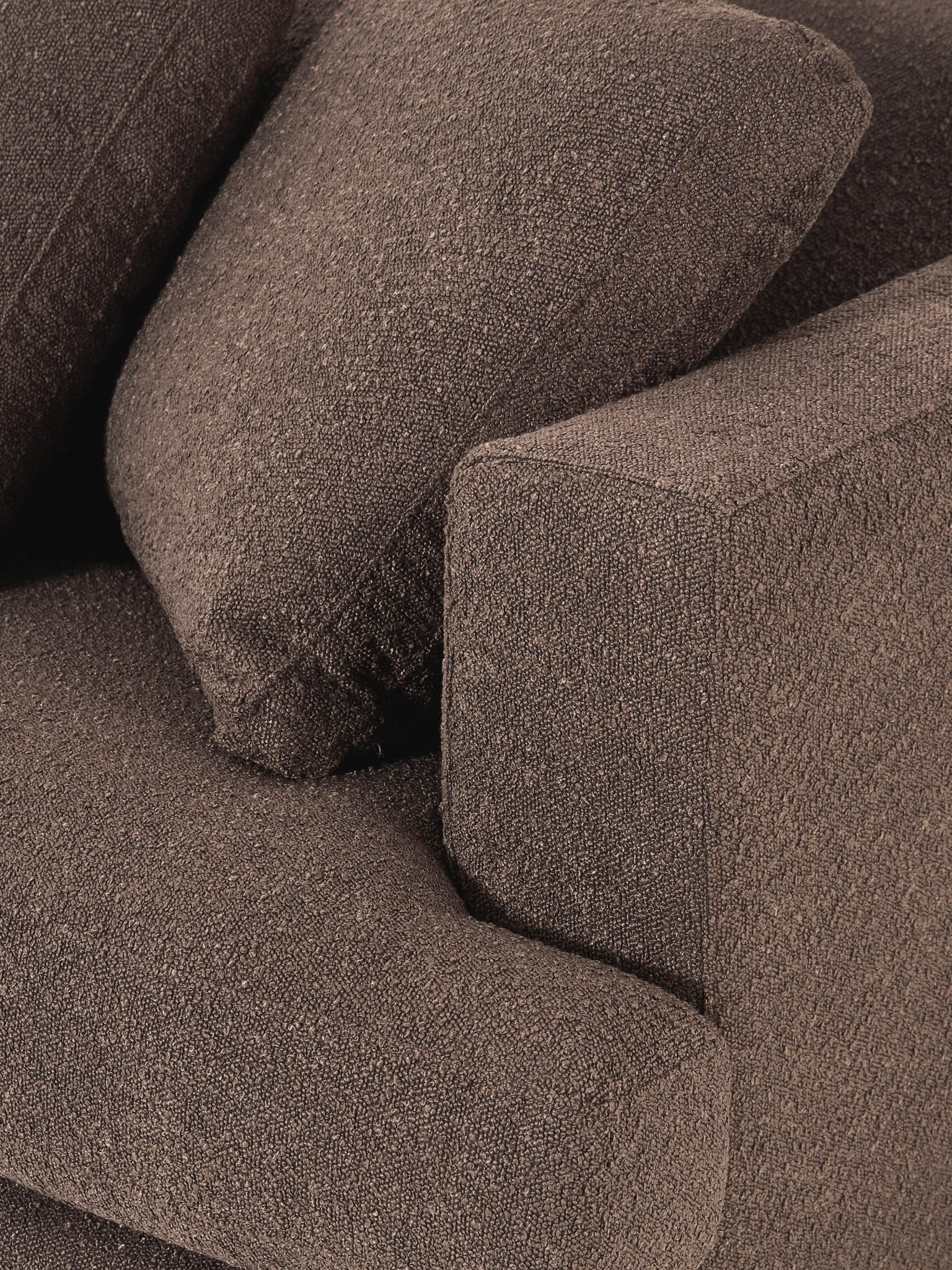 Tribeca Bouclé Köşe Koltuk Modern Tasarım Koyu Kahverengi 274Cm