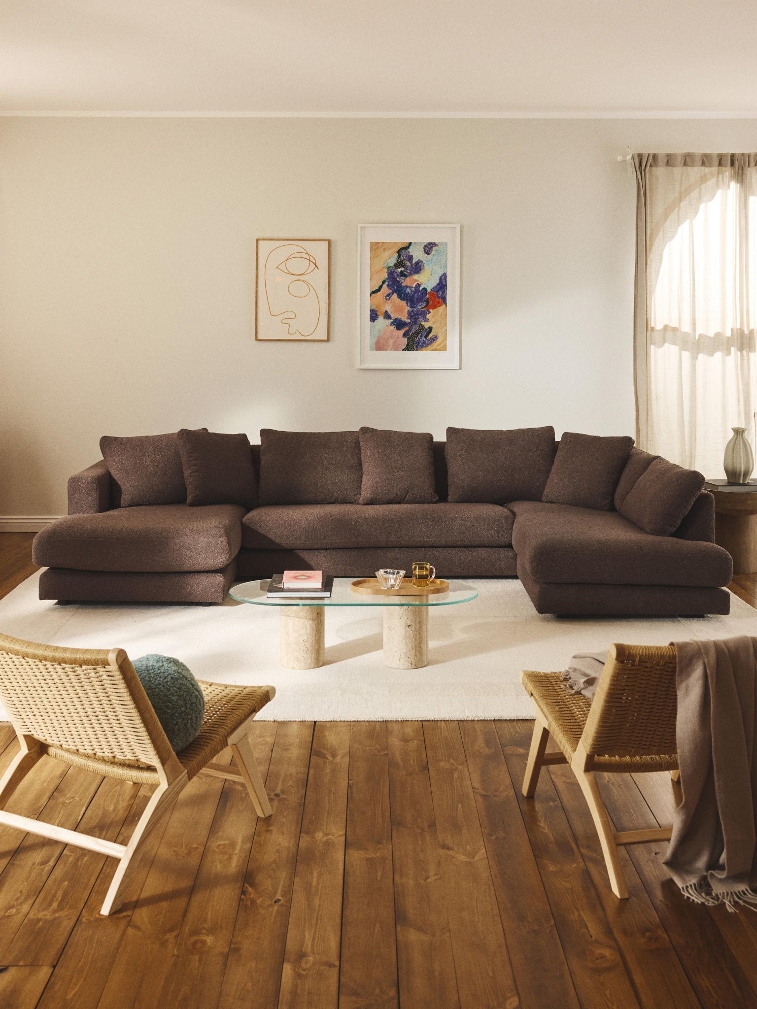 Tribeca Bouclé U-Tipi Koltuk 356Cm Modern Lüks Salon Mobilyası