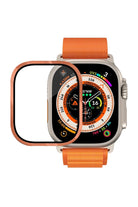 Apple Watch Ultra Uyumlu Metal Çerçeveli İNce Ekran Koruyucu Turuncu